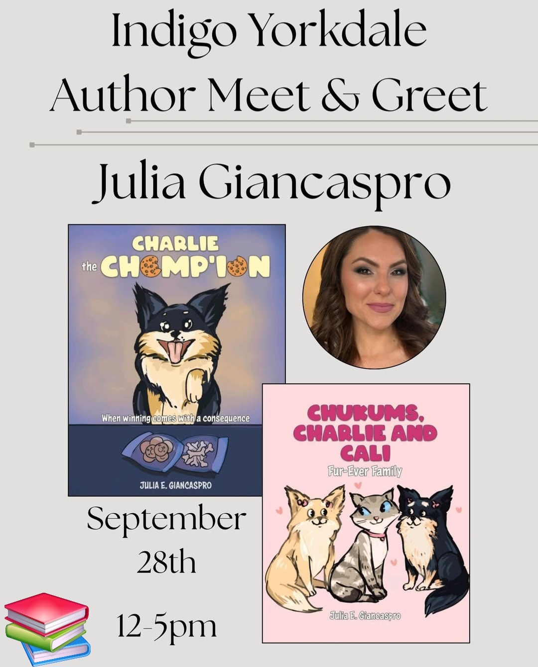 Indigo Yorkdale Sept 28 Indigo Yorkdale Author Meet and Greet Sept. 28th, 12-5pm